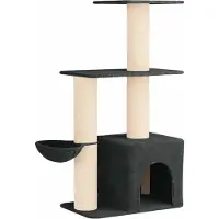 vidaXL Kattentoren met sisal krabpalen Donkergrijs 133 cm