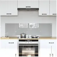 vidaXL Keukenachterwand, 2 stuks, lichtgrijs, 70 x 40 cm, gehard glas