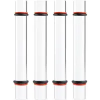 Exogio 4-Delige Set Deegrollers voor Polymeerklei en Acryl - Transparante Deegrollers met Dikteringen voor Doe-Het-Zelfprojecten