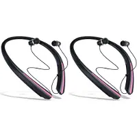 ISTOVO 2X Nekband Draadloze -Oortelefoons, Intrekbare Oortelefoons met Zweetbestendig Ontwerp, Stereo-Oortelefoons met Ruisonderdrukking