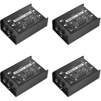 Torribaly 4X Passieve Direct Box Enkelkanaals Passieve DI-Box Direct Injection Box Gebalanceerde en Ongebalanceerde Signaalaudio-Isolator