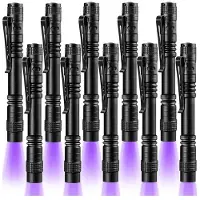Torribaly 10-Pack UV-Zwartlicht Zaklamp 395nm Penlamp met Clip LED Draagbare Zwartlichtdetector voor Lekkende Huisdierurine