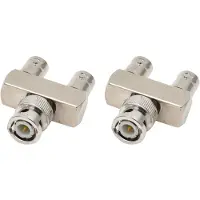 Torribaly 2X Puur Koperen Connector BNC Drieweg Één Mannelijk Naar Twee Vrouwelijk Y-Type BNC Mannelijk Naar Vrouwelijk BNC-JKK RF-Adapter