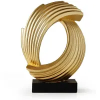 Semoic Abstracte Kunst Gouden Standbeelden Sculpturen Woondecoratie Moderne Hars Woonkamerdecoratie Decoraties