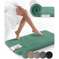 Beautissu BeauMare FL – Badmat Antislip 120x70 cm Groen – Hoogpolig Tapijt – Voor Vloerverwarming – Zacht Badmat voor Douche Badkuip WC
