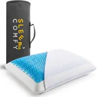 Sleep Comfy - Hoofdkussen - Gel Traagschuim Hoofdkussen - Geschikt voor rug-, zij-en buikslapers - Evva 60x40x13 cm