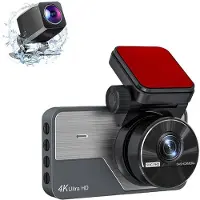 Typecat Auto DVR Dash Camera, 4K HD Front Rear Dash Camera voor Auto'S, Ingebouwde WiFi-Camera, Nachtzicht 170 Groothoek, WDR, 24H Park