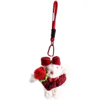 Semoic Rose Nieuwjaar Valentijnsdag Konijnenpop Handgemaakte Sleutelhanger Tas Hanger Cadeau