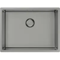 Pure.Sink Keukenwastafel 55x40 cm, PVD-coating, gunmetal kleur, onderbouwmodel, plat model, serie