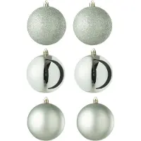 J-Line kerstbal - kunststof - muntgroen - doos van 6