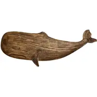 Tlily Houten Zeevis Decor Standbeeld Walvis Beeldje Sculptuur Ornament Rustieke Decoratie Muur Hangende Decoratie,E