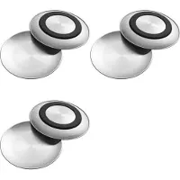 ISTOVO 6X RVS Kattenbakken, 6,7 Inch Brede en Ondiepe Kattenvoerbakset met Siliconen Ring voor Antislip, Metalen Kattenbakken