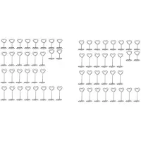 ISTOVO 60 Pcs Kaarthouder Hartvorm Tafel Foto Stand Draad Tafelblad Foto Houder Menu Clips voor Bruiloft Nummer, Zilver
