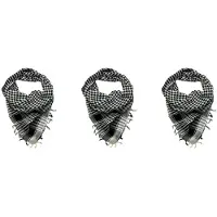 Exogio 3X Unisex Scarf Polyester Plaid Tassel Arab Desert Shemagh,Black