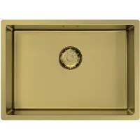Pure.Sink Keukenwastafel 50x35 cm, PVD goud, ruimtebesparend, model PCM5035-60,