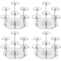 Semoic 4X Acryl Risers Display Stand,7Tier Parfum Organizer en Cupcake Stand,Opslag Display Stand voor Collectibles en Ambachten