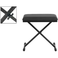 Boston OB-160 keyboardkruk – X-model, zwart met leather look zitting, made in EU