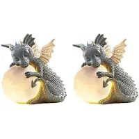 Semoic Schattig Baby Draakbeeld - Groot Hars Dinosaurusbeeld, Decoratief Tuinbeeld