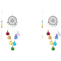 Torribaly 2X Kristallen Rainbow Maker Suncatcher Raamhangend Ornament Tuindecoratie Zon Catcher Hanger Chakra Kralen