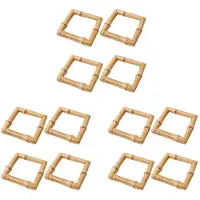 Typecat Houten Bamboe Servetringen Set van 12, Handgemaakte Rotan Natuurlijke Servethouder Ringen Tafeldecoraties