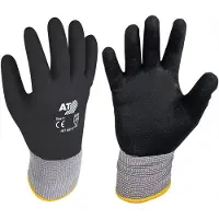 Asatex Handschoen | maat 9 zwart/grijs | 98 % polyamide/2 % elastan met nitrilsch | EN 388 PSA-categorie II | 12 paar - HIT091V/9