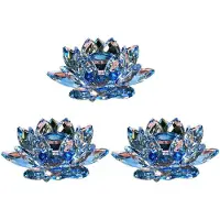 Torribaly 3X E Kristallen Lotusbloem Beeldje Valentijn Bruiloft Decor Glas Ambachtelijke Collectie Presse-Papier Tafelornamenten Souvenir Cadeau