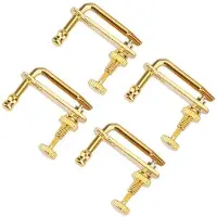 Exogio 4 Stuks Viool Fijnstemmers Gouden Viool Onderdelen Snaarregelaars Vervanging voor 4/4 Viool