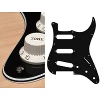 Boston ST-413-B pickguard, Stallion, standard, SSS, 3 pot holes, 3-5 switch, 4 ply, black