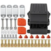 Torribaly 12V 3-Weg Zekeringrelaisbox met Waterdichte Steekzekeringhouders, 4-Pins en 5-Pins, Compatibel met 40A Relais voor Auto'S, SUV'S en Boten