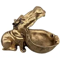 Typecat Nijlpaard Standbeeld Thuis Hars Nijlpaard Beeldje Leuk Snoep Schotel, Sleutel Kom, Grote Mond Sculptuur Tafel Kunst Decoratie B