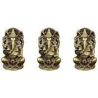 Torribaly 3X Lord Ganesha Boeddhistische Standbeeld Olifant God Sculpturen Ganesha Beeldjes Messing Huis Tuin Boeddha Decoratie Model Gift