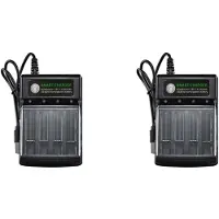 Zandona 2X 4 Slots USB Batterijlader voor Oplaadbare Batterij AA AAA AAAA 1.5V Alkaline 14500 10440 16340 10440 3.2V Opladen