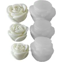 Tlily 3 STKS Bloem Aromatherapie Kaars Siliconen Mal Rose Handgemaakte Aromatherapie Zeep Uitbreiding Steen Gips Mal Maken Gereedschap