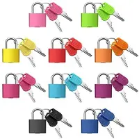 Torribaly 10 Pack Koffer Sloten met Sleutels, Veelkleurige Kleine Bagage Hangsloten Metalen Hangsloten voor School Gym Classroom Matching Game