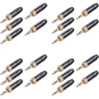 ISTOVO 20 Stuks Lavalier Reversmicrofoon 3,5 mm Audiostekker met M6 Binnendraad Binnendraad Kabel voor voor