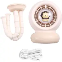 Melitt Draagbare Kinderwagenventilator met Clip, USB-Oplaadbaar, Licht- en Muziekfunctie, Ideaal voor Kinderwagens, Steps en Buitengebruik