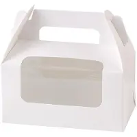 Tlily Witte Vensterdoos voor Taarten, Transparant PET, Gebruikt voor Broodjes, Bakken en Snacks, Draagbare Verpakking.