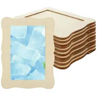 Semoic 12 Stuks Houten Fotolijsten 4X6, Doe-Het-Zelf Houten Fotolijsten voor Knutselwerkjes, Onafgemaakte Fotolijst voor Kerstmis en Thanksgiving