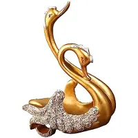 Tlily Zwaan Wijnrek Wijnrust Standbeeld Zwaan Standbeeld Wijnhouder Tafelblad Wijnrek Wijnvertoningsrek Gouden Wijnrek