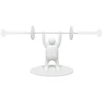 Semoic Gewichtheffer Badkamer Tissue Houder Grappige Gewichtheffer Toiletpapier Rek Wit Klein Figuur + Witte Halter