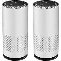 Torribaly 2X Negatieve Ionengenerator USB-Luchtreiniger met HEPA-Filter voor Autogeur Formaldehydeverwijdering Elektrische Luchtverfrisser Wit