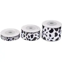 Torribaly 3 Stks Wit Zwart Koe Print Bedrade Rand Lint Ambachtelijke Linten Cadeaupapier Lint Dierenprint Lint voor DIY Ambachten Party
