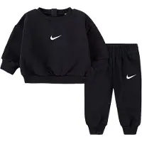 Nike Kids joggingpak met ronde hals - zwart Effen - maat 74-80