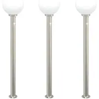 vidaXL Bolderverlichting met sensor 3 stuks 120 cm RVS IP44