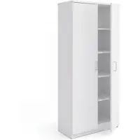 Interiax Opbergkast - Kledingkast 'Amelie' 2 deuren en 4 legplanken Wit (180x80x40)