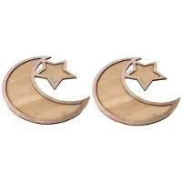 Tlily Houten Dienblad Huisdecoratie Opbergdoos Ornamenten Eid-Decoratie Islamitische Moslimdecoratie Dessertblad Ambachten
