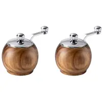 ISTOVO 2X Handbediende Houten Zout- en Pepermolen, Multifunctionele Pepermolen, Bbq-Kruidenmolen, Keukengereedschap, Kookgereedschap