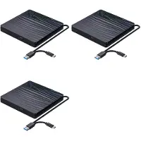 ISTOVO 3X Extern CD/DVD-Station voor Laptop, USB 3.0 en Type-C Draagbare CD DVD +/-RW-Brander Optisch Station Lezer Schrijver Dvd-Speler