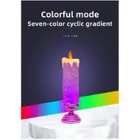 Tlily LED-Kerstkaarsen Kleurveranderende LED-Waterkaars met Glitter Vlamloze LED-Kaarsverlichting Bureautafel, Blauw