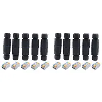 Typecat 10 Stuks IP68 Waterdichte Aansluitdoos, Elektrische Kabelconnector voor Buiten voor 3,5-10Mm Draadbereik (AC 250V, 16A) 4-Pins